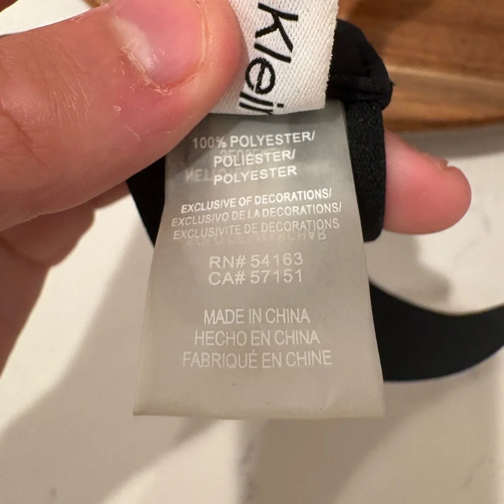 Calvin Klein Visor Women Black Elastic Logo Band Perforated Golf Tennis Hat